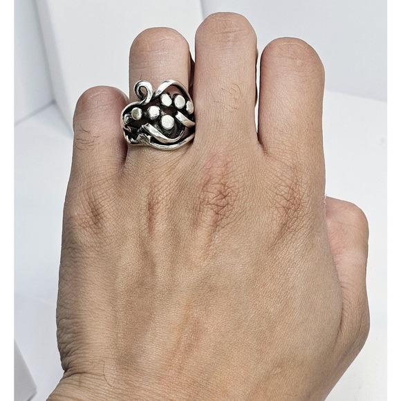 Vintage Handmade Sterling Silver Free-Form Ring SZ 9 - Picture 6 of 6